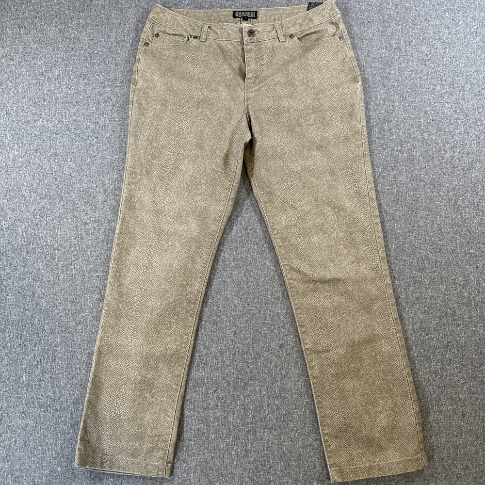 Nicole Miller Original Womens Size 10 Snakeskin Print Straight Leg Pants